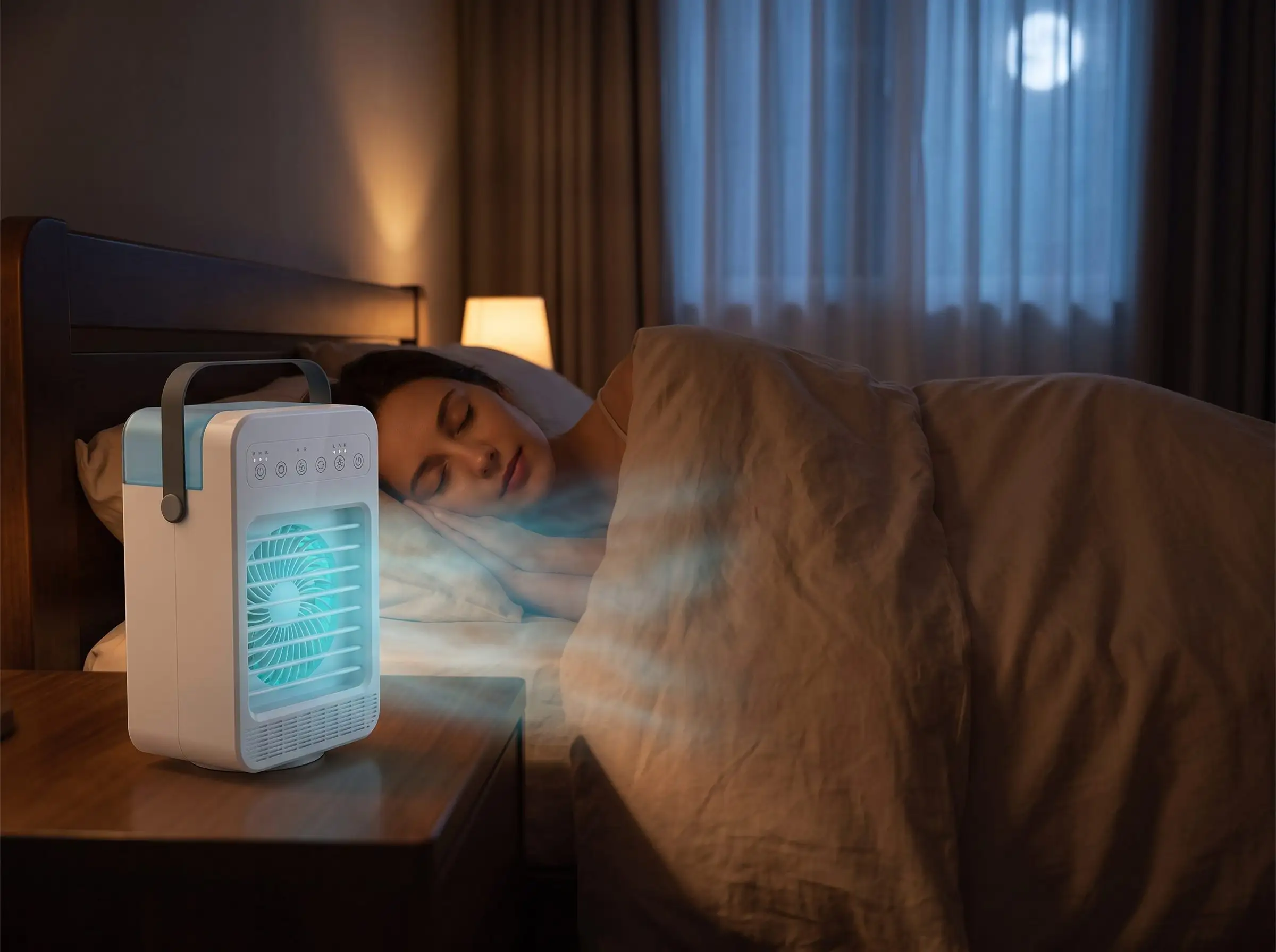 CoolJet air cooler being carried between rooms