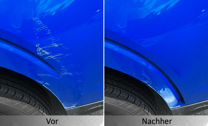 NuraFix comparison — before and after applying to car paint